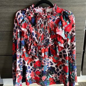 Floral and leopard blouse